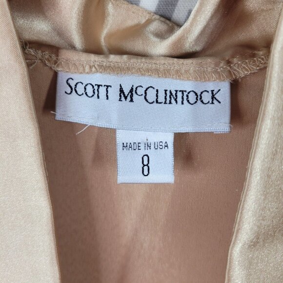 Scott McClintock Evening Dress Jacket size 8 Mother Of Bride Grooom Gold Satin - Picture 7 of 7